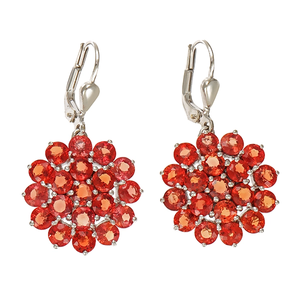 Ohrringe, 14K, Weißgold, Saphir