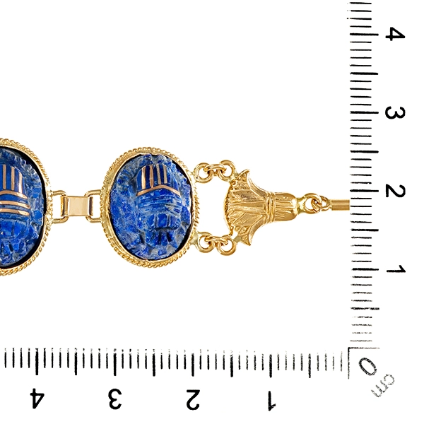 Armband, 14K, Gelbgold, Lapis