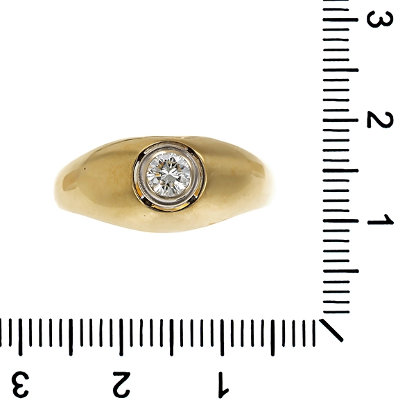 Herrenring, 14K, Gelb-/Weißgold, Brillant 0,30 ct