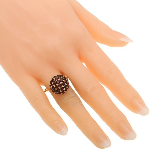 Ring, 18K, Gelbgold, Granat