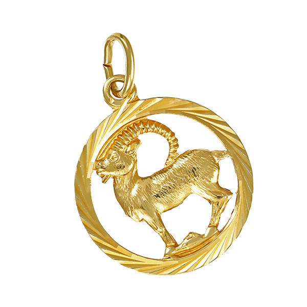 Anhänger, 14K, Gelbgold, Steinbock