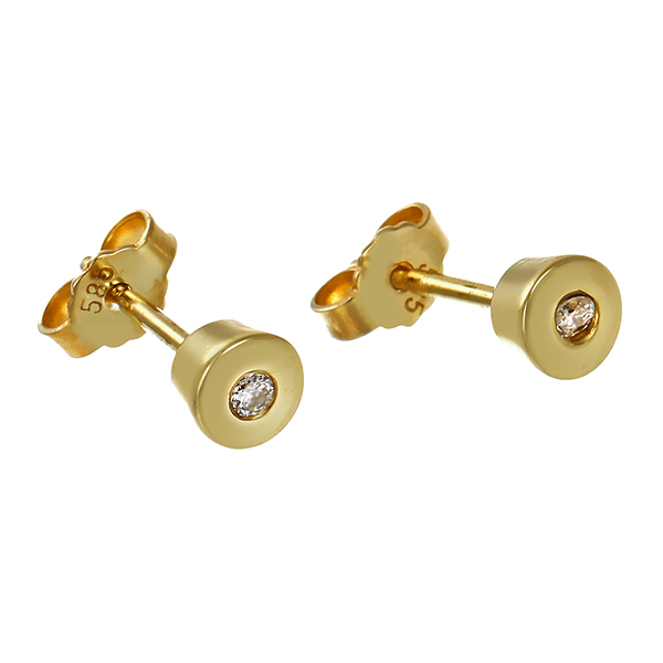 Ohrstecker, 14K, Gelbgold, Brillanten