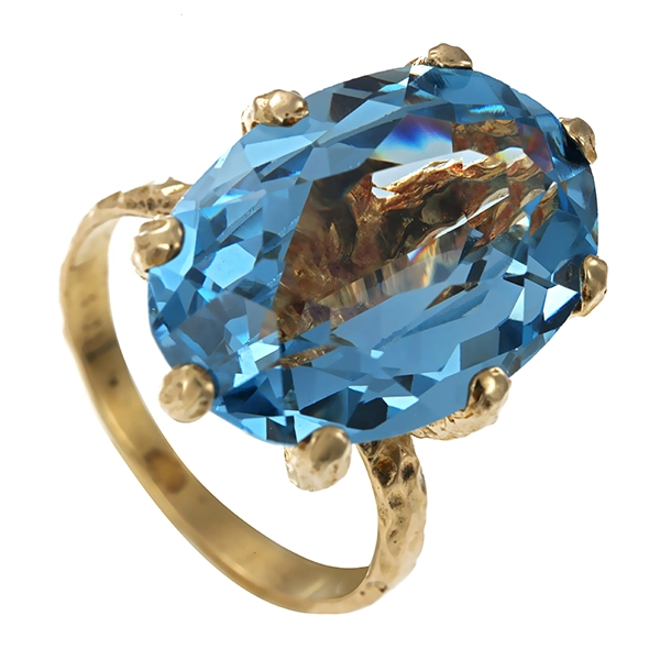 Ring, 8K, Gelbgold, synthetischer Spinell