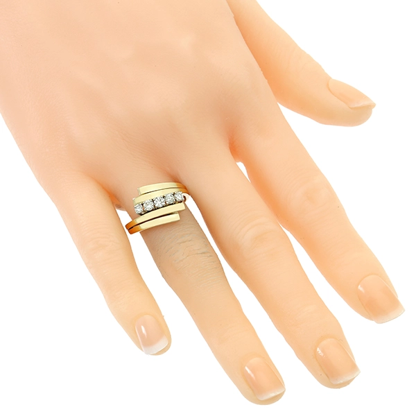 Diamantring, 14K, Gelb-/Weißgold, Brillanten