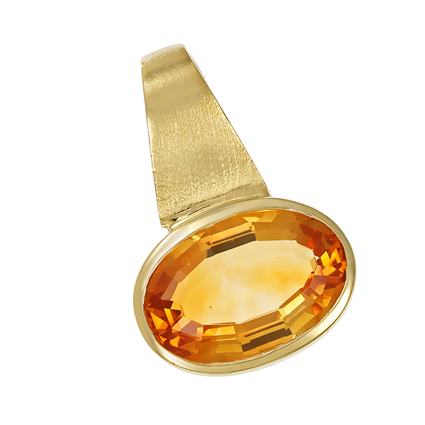 Anhänger, 14K, Gelbgold, Citrin
