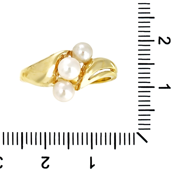 Ring, 14K, Gelbgold, Perlen