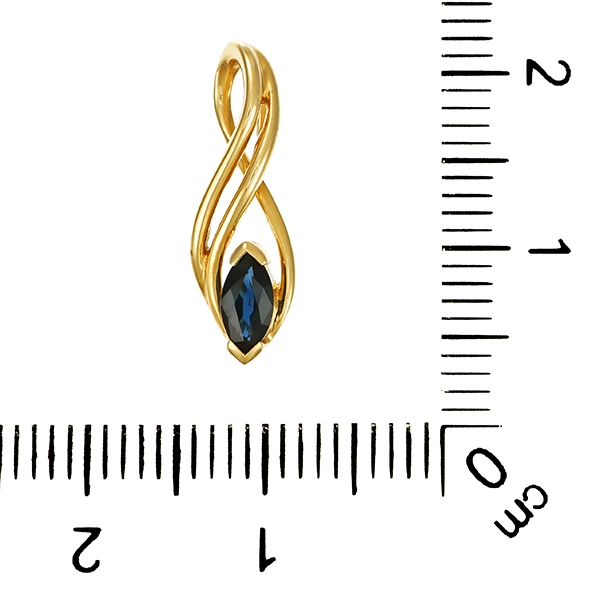 Anhänger, 14K, Gelbgold, Saphir