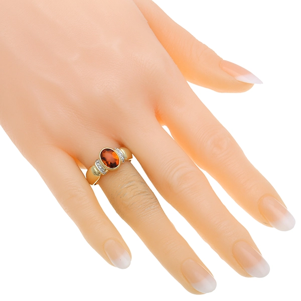 Ring, 14K, Gelb-/Weißgold, Citrin, Brillanten