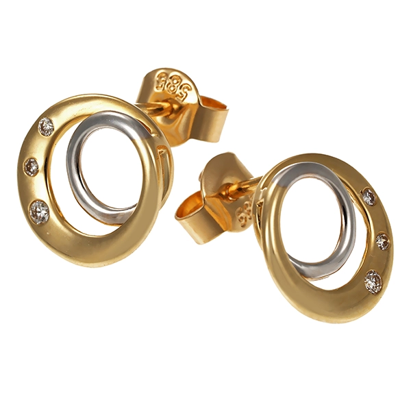 Steckhänger, 14K, Gelb-/Weißgold, Brillant