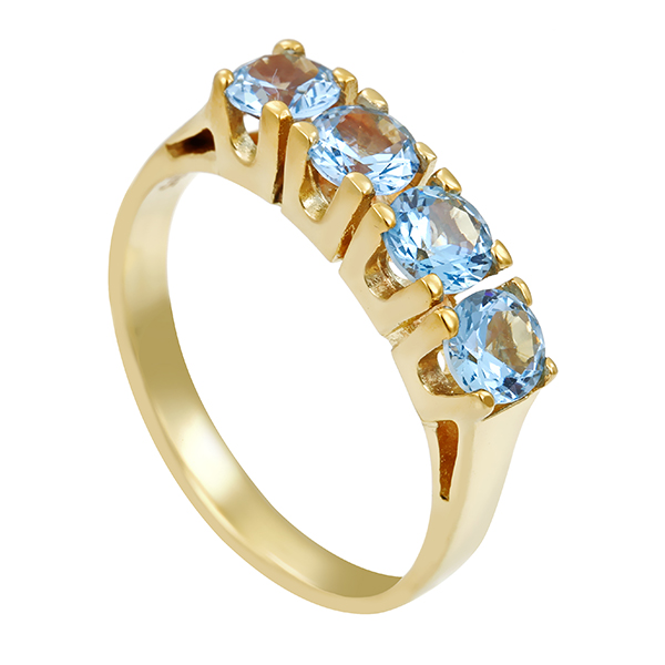Ring, 14K, Gelbgold, synth. Spinelle