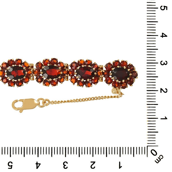Armband, 8K, Gelbgold, Granat