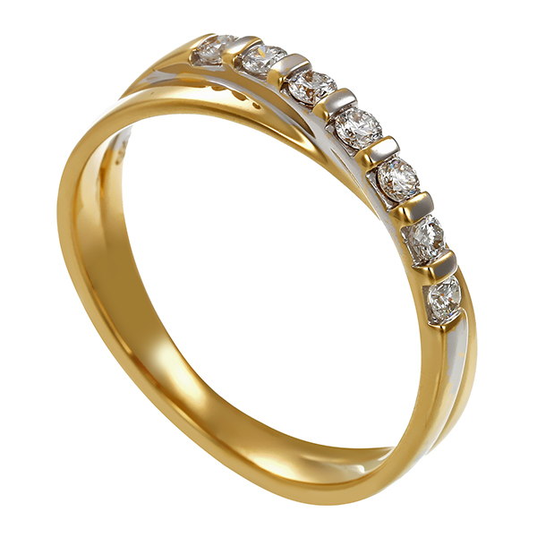 Diamantring, 14K, Gelbgold, Brillanten 0,28 ct