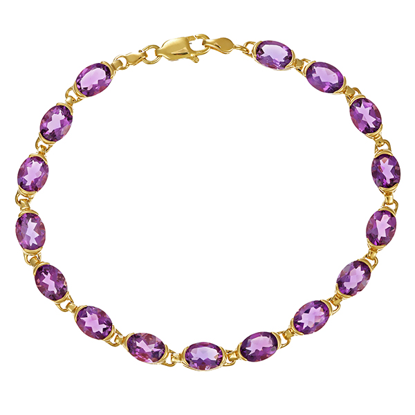 Armband, 14K, Gelbgold, Amethyst