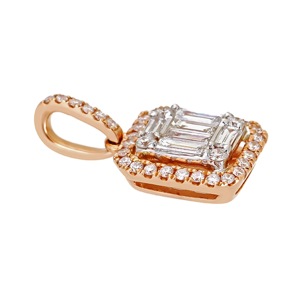 Anhänger, Rot-/Weißgold, Diamanten, Brillanten