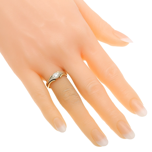 Diamantring, 14K, Gelb-/Weißgold, Brillant 0,15 ct