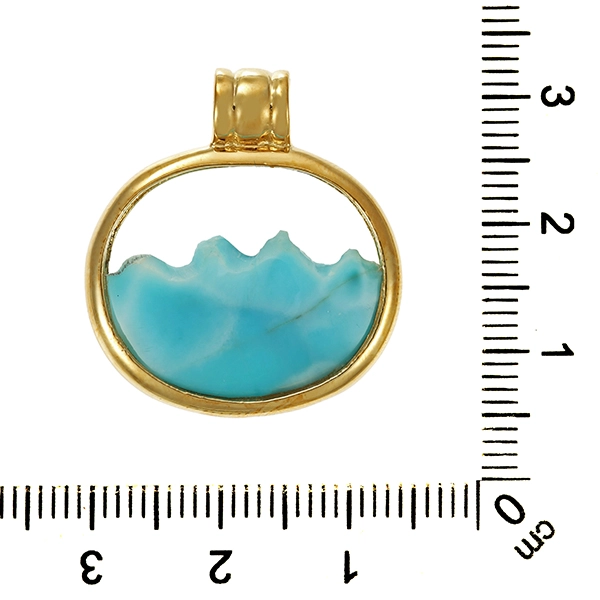 Anhänger, 14K, Gelbgold, Larimar