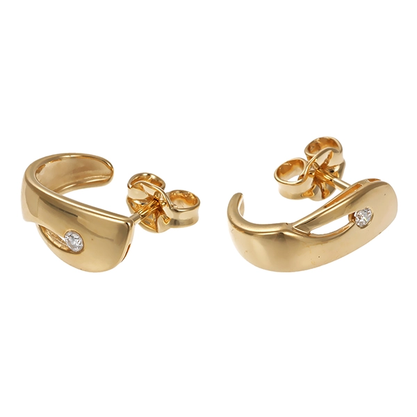 Steckcreolen, 14K, Gelbgold, Brillanten