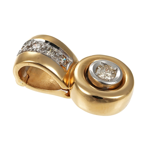 Anhänger, 14K, Gelb-/Weißgold, Brillanten
