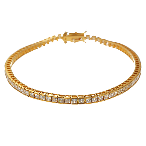 Armband, 18K, Gelbgold, Zirkonia