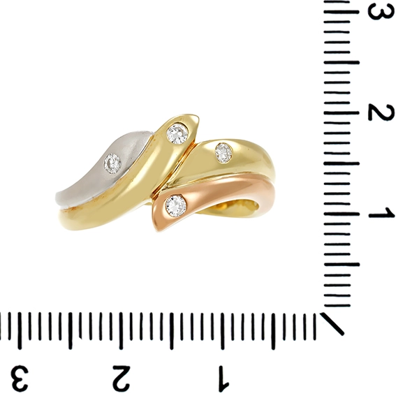 Diamantring, 14K, Rot-/Gelb-/Weißgold, Brillanten 0,14 ct