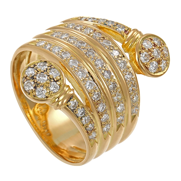 Diamantring, 18K, Gelbgold, Brillanten 1,00 ct