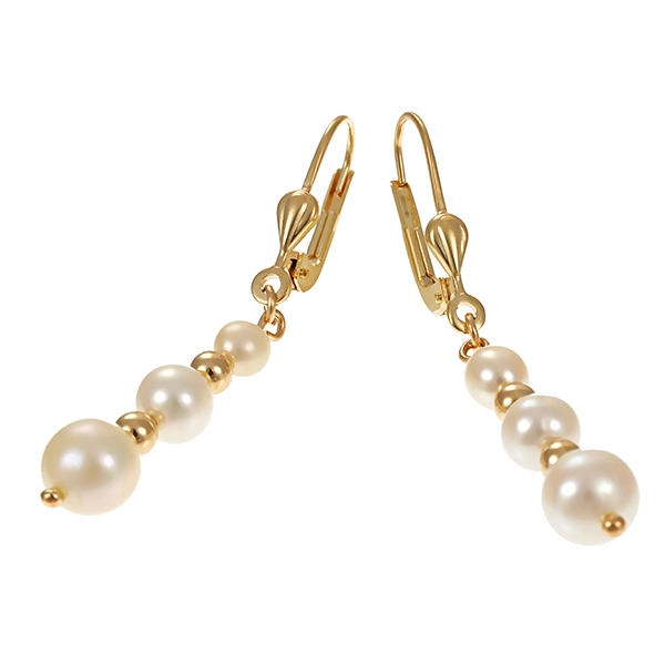 Ohrhänger, 14K, Gelbgold, Perlen