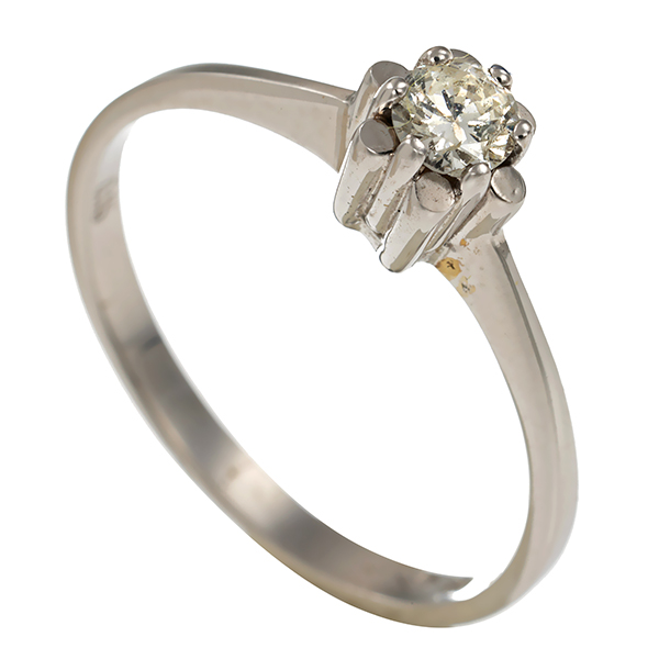 Brillantring, 14K, Weißgold, 0,15ct