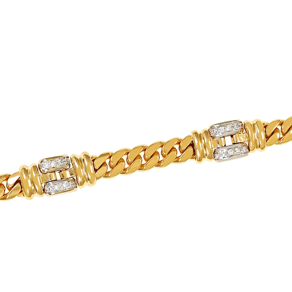 Armband, 18K, Gelb-/Weißgold, Brillanten 0,60 ct