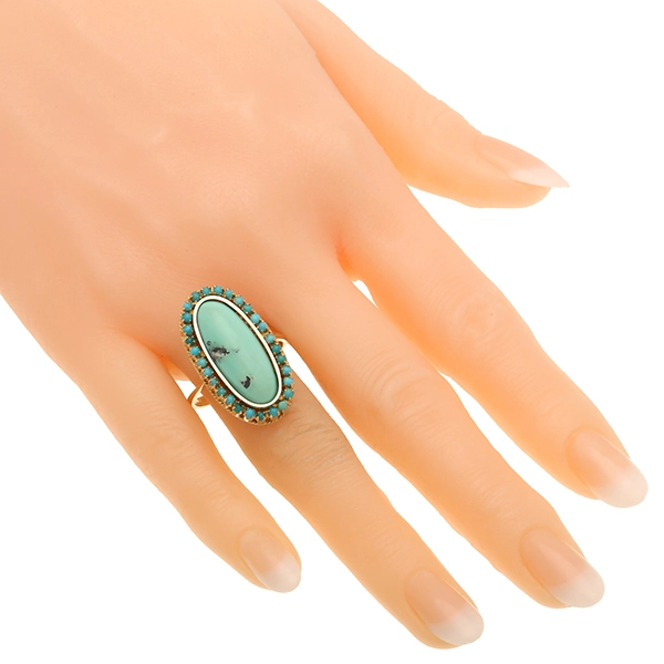 Ring, 18K, Gelbgold, Türkis