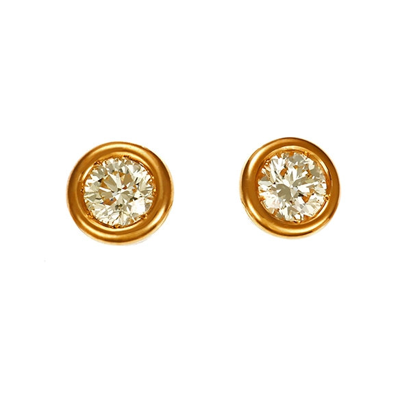 Ohrstecker, 14K, Gelbgold, Brillanten