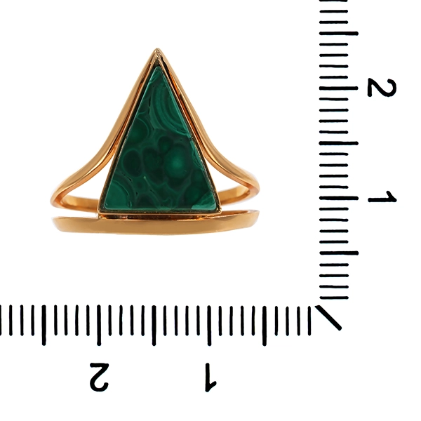 Ring, 18K, Gelbgold, Malachit