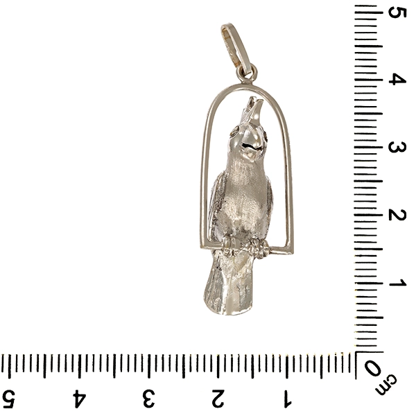 Anhänger, 14K, Weißgold, Vogel