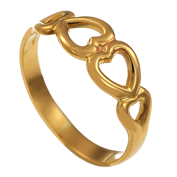 Ring, 18K, Gelbgold, Herzen