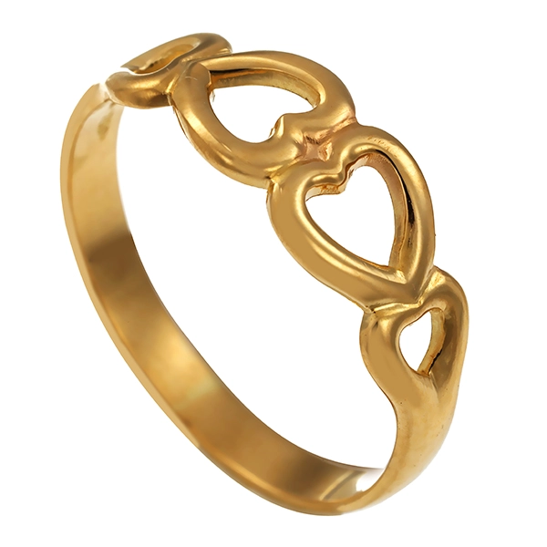 Ring, 18K, Gelbgold, Herzen