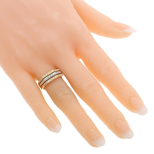 Diamantring, 18K, Rot-/Weiß-/Gelbgold, Diamanten