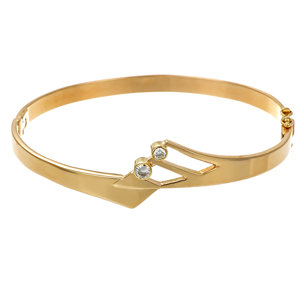 Armreif, 14K, Gelbgold, Brillanten