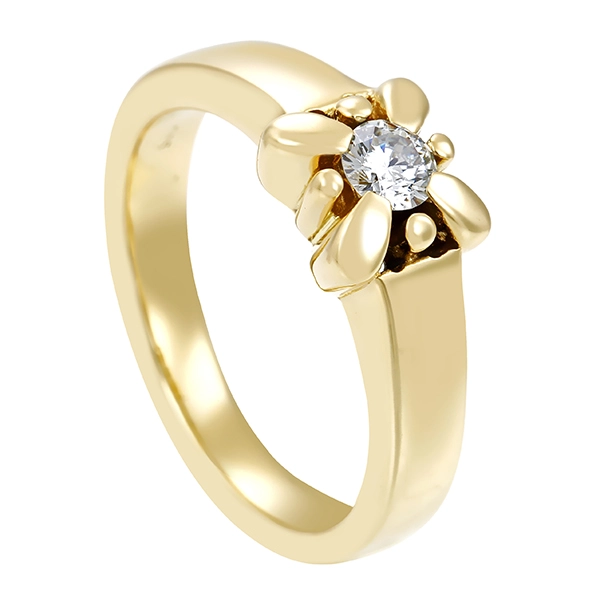 Diamantring, 14K, Gelbgold , Brillant