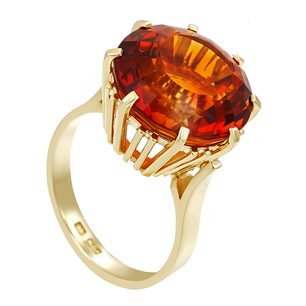 Ring, 14K, Gelbgold, Citrin