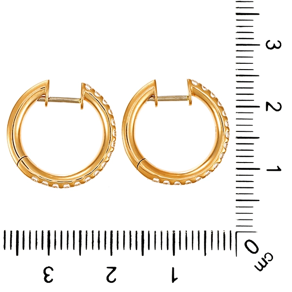 Creolen, 18K, Gelbgold, Brillanten
