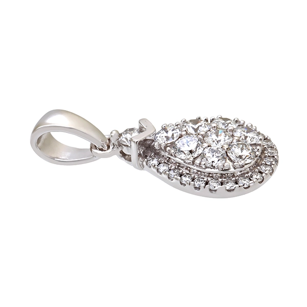 Anhänger, 14K, Weißgold, Brillanten