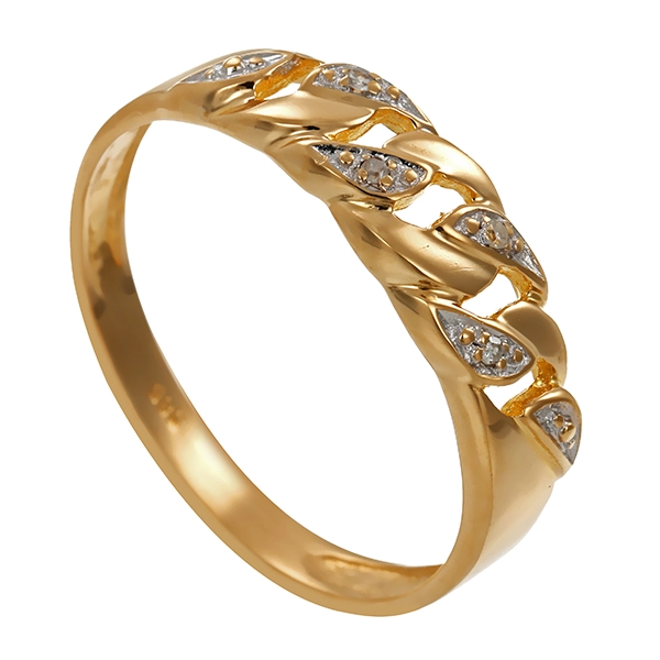 Diamantring, 14K, Gelb-/Weißgold, Diamanten