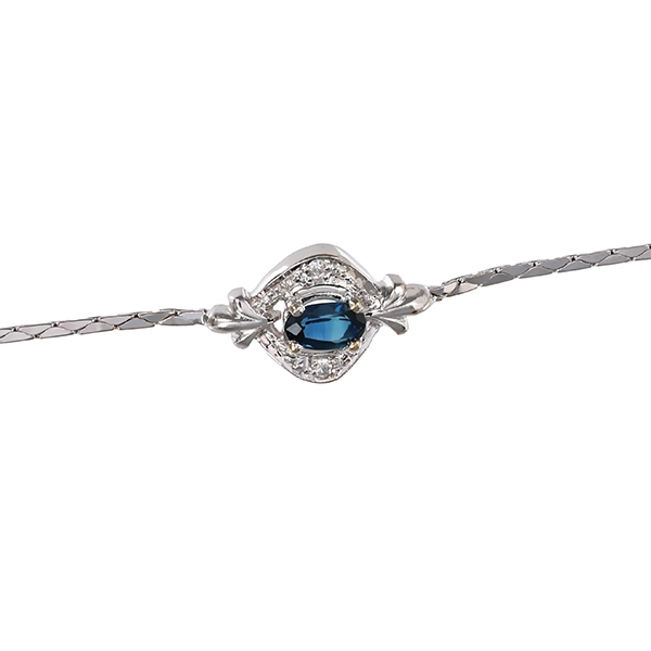 Armbnad, 8K, Weißgold, 1 Saphir, 2 Diamanten