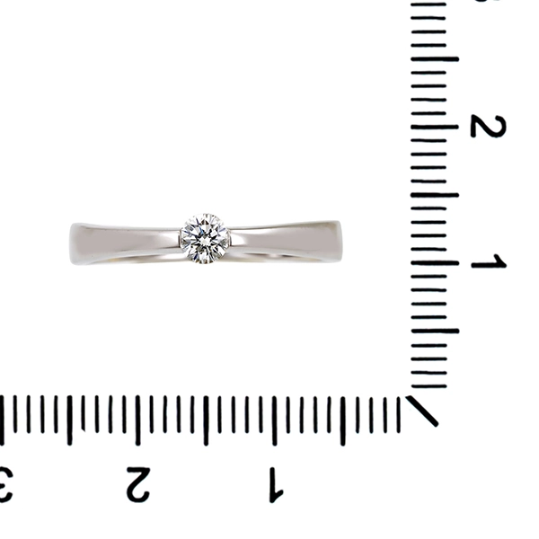Diamantring, 18K, Weißgold, Brillant 0,16 ct