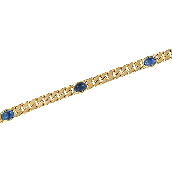 Armband, 14K, Gelbgold, Saphire, Panzer-