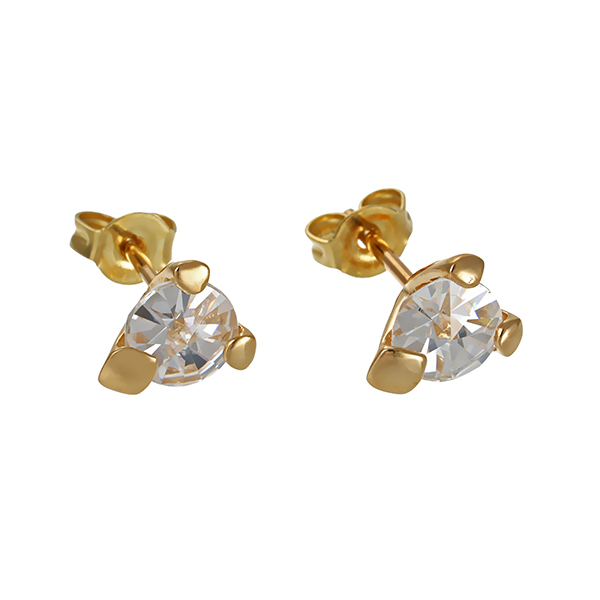 Ohrstecker, 14K, Gelbgold, Zirkonia