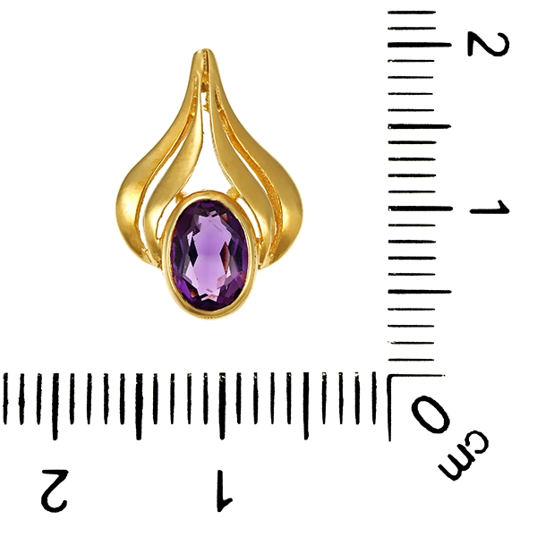 Anhänger, 14K, Gelbgold, Amethyst