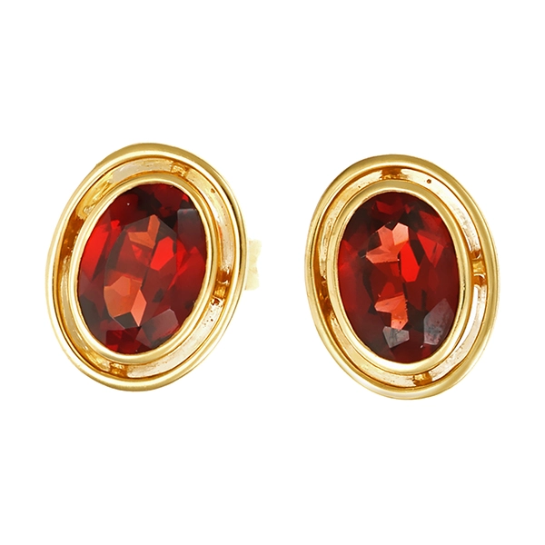 Ohrstecker, 14K, Gelbgold, Granat