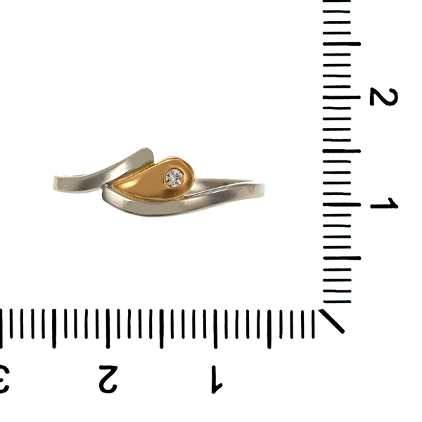 Diamantring, Pt950, Platin/Gelbgold, Brillant