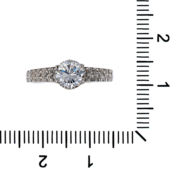 Ring, 14K, Weißgold, Zirkonia