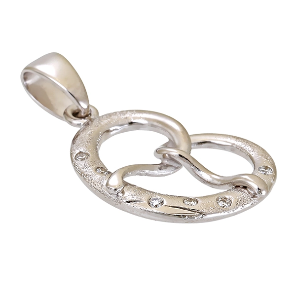 Anhänger, 14K, Weißgold, Brillanten